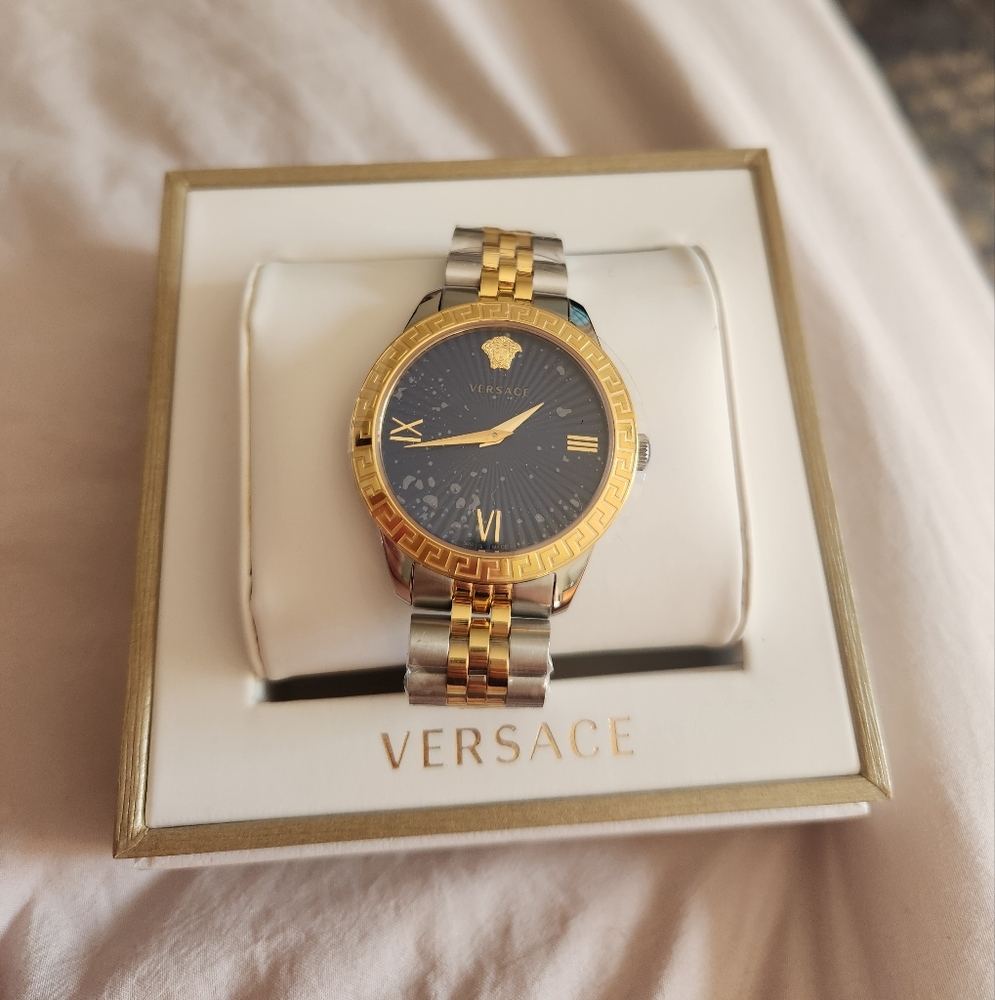 Versace Gold and Silver Luxury Watch
